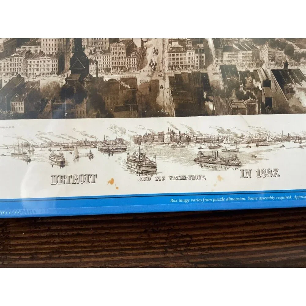 New & Sealed Michiganology 1,000 Piece Puzzle, Detroit 1887 City Bird's Eye View